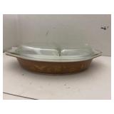 PYREX Vintage Early American Eagle Brown/Gold