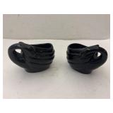 2 VINTAGE Fitz & Floyd Art Deco Black Glossy