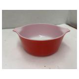 Pyrex Friendship red casserole dish