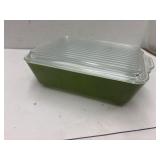 Vintage Pyrex  Solid Avocado Green  With Lid