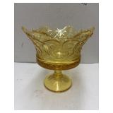 Fostoria Naverre Crown Yellow Gold Glass Dish