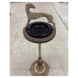 Vintage Greyhound Top Metal Ashtray Stand