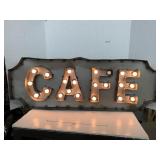 Metal Light-up Cafe Sign, One Bulb not working