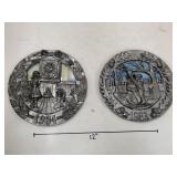 2cnt Michael Ricker Metal and Glass Decor Plates