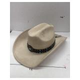 Western Cowboy Hat With Leather Studded Concho