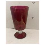 Mid Century Ruby Red Glass Vase