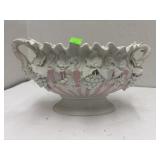 Vintage Ceramic Bisque Handled Compote / Bowl