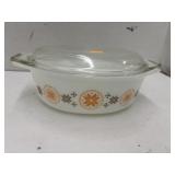 Vintage Pyrex Town and Country Pattern Casserole