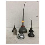Collection of Vntg pump oil cans