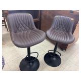 2 cnt Swivel Adjustable Leather Counter Barstool