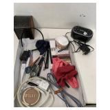 Alarm clock, beauty items, misc