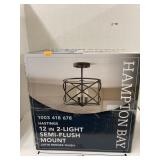 Hampton Bay 12 in light fixture
