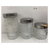 3cnt Glass Canisters