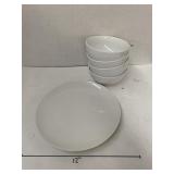 Gibson plate and 4 bowls