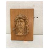 Wood carved Jesus wall hanging