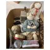 Box of decor and misc