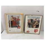 Vntg framed Coca-Cola advertisements