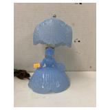 Vntg blue glass Southern Belle lamp