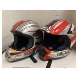 2 Racing helmets, HJC, Gmax