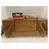 Sewing Box And Vntg Folding Sport Glasses