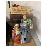 Nativity scene and ornaments