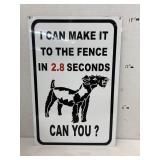 Metal dog sign