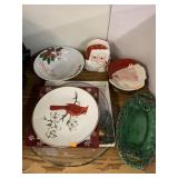 Christmas dishes and decor