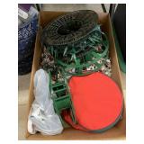 Box of Christmas lights and misc