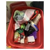 Smaller tote of beauty items, grinch shower