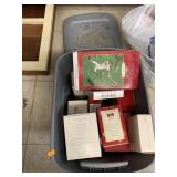 Small tote of Christmas ornaments