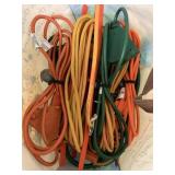 Bag of extensions cords and misc