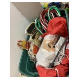 Tote of outdoor Christmas Decorations, no Lid
