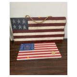 2cnt wooden American flags