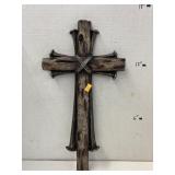 Resin cross & nails wall hanging