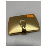 Elegant Art Deco Metal Compact Mirror Case