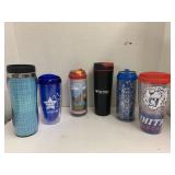 6 Beverage Cups, Whitko, Chickens, bandanna