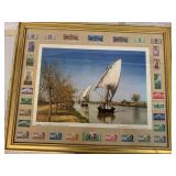 Sail boat picture and stamps