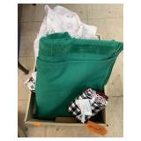 Box of fabric and misc