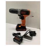 Black and decker drill with charger and battery