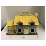 Vntg Fisher Price Doll House, garage door broken