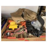Box of Assort tools, Tool belt, palm Sander