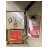 Vntg Coca Cola clock (broken hand) and Metal