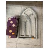 Wooden dice and arch decor