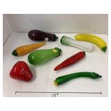 Hand blown glass fruits & vegetables