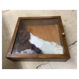Display case with glass shelves