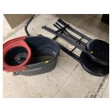 2 stools and mop bucket