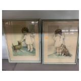 2cnt Kid with Dog Framed Decor
