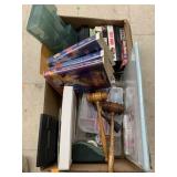 Box of organizers, vhs tapes and misc