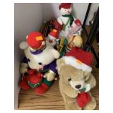 Stuffed toys and Assorted Christmas decor