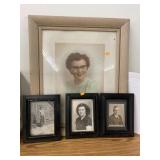 3cnt Vntg photographs and Drawing, signed